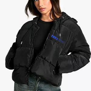 Wholesale <b>Top</b> Selling Winter Wear Color Block Bubble Puffer Jacket Custom Printed Logo Zip Up <b>Warm</b> Puffer Jacket For <b>women</b> - Product Image 4