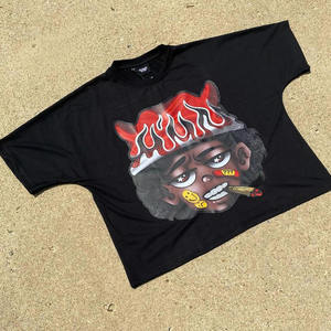 Camiseta corta cuadrada de gran tamaño para hombre de algodón de felpa francesa de 300g/m2 con logotipo personalizado y dobladillo crudo - Product Image 4