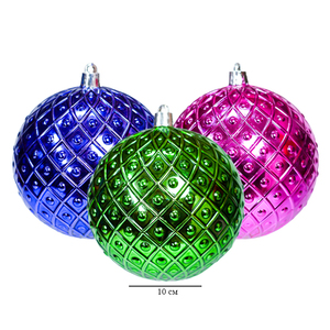 ชุดเครื่องประดับตกแต่งคริสต์มาสรูปทรงลูกบอลพลาสติกคุณภาพสูง ขนาด 10 ซม. 6 ชิ้น คละสี - Product Image 4