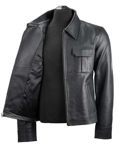 Chaqueta de cuero de motocicleta delgada de estilo callejero de invierno para hombre, cremallera de Color sólido, resistente al viento e impermeable - Product Image 4