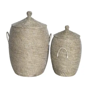Vintage Handmade Seagrass Woven <b>Basket</b> Handbags Wholesale Fashion Female Grass Straw Beach Bags for Vacations <b>Basket</b> Bag - Product Image 4