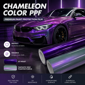 Vinilo Termoplástico <span class=keywords><strong>de</strong></span> Poliuretano (TPU) <span class=keywords><strong>de</strong></span> 1.52 x 15 m, Antiarañazos, para Envolver Automóviles, Color Morado Romántico Satinado, Brillo Morado <span class=keywords><strong>Medianoche</strong></span> - Product Image 1