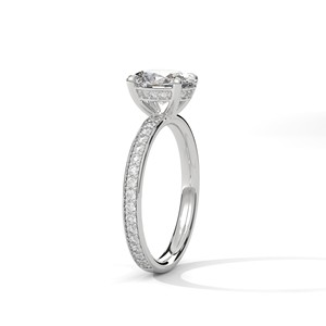 2.0ct <b>Oval</b> Cut CZ Solitaire <b>Ring</b> with Pave Set Band 925 Sterling Silver Bridal <b>Engagement</b> Wedding Fine Jewelry Sparkling <b>Ring</b> - Product Image 2