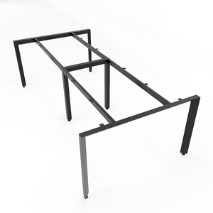Contemporary Minimalist 120x240cm <b>Foldable</b> Conference <b>Table</b> <b>with</b> Triangular Iron <b>Legs</b> HBTA010 - Product Image 3
