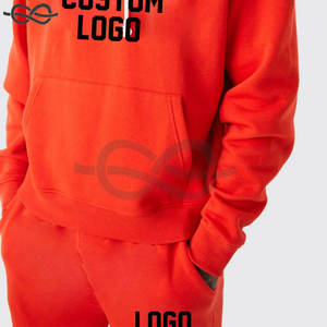 OEM Survêtement en coton pour hommes Sweat à capuche patchwork et jogging évasé empilés Ensemble de survêtements deux pièces Jogger pour hommes Vêtements décontractés - Product Image 4