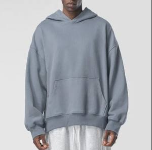 เสื้อฮู้ดดี้ทรงบ็อกซี่โอเวอร์ไซส์พรีเมียม ผ้าฟลีซคอตตอน 400GSM สกรีนโลโก้ตามสั่ง ผลิตแบบ OEM สไตล์สตรีทแวร์ สำหรับผู้ชายและผู้หญิง - Product Image 1