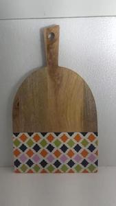 Planche à découper en blocs de fromage avec logo personnalisé pierre d'ardoise noire naturelle en bois de bambou pour la maison - Product Image 2