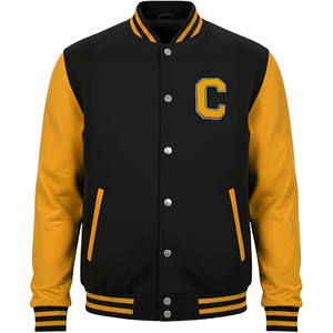 แจ็กเก็ตเบสบอลวิทยาลัยพลัสไซส์สำหรับผู้ชายแจ็กเก็ตทีมโรงเรียนแขนเสื้อหนังขนสัตว์ - Product Image 4