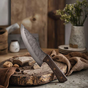 Hache de chasse de qualité industrielle supérieure, lame en acier inoxydable, manche en acier inoxydable, longueur totale de 400 mm, étui en cuir - Product Image 3