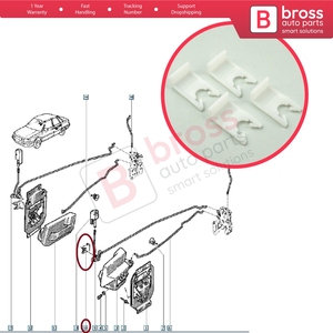 Clips de fixation de serrure de porte BWR5112 pour Clio Laguna Espace MK1 MK2 Safrane 19 21 25 5 7700757267 - Product Image 5