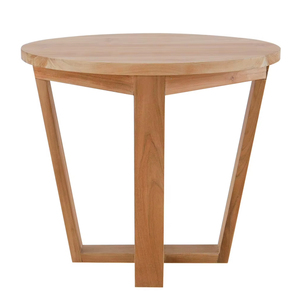 Mesa de centro de madera de teca maciza hecha a mano con diseño minimalista, madera natural redonda para muebles del hogar - Product Image 1