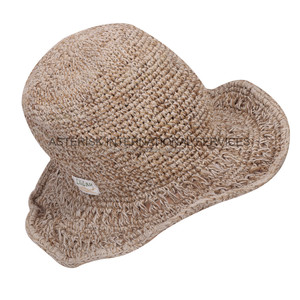 Chapeau de soleil 100% coton végétalien népal pour femmes élégantes-Chapeau de pêche quatre saisons à large bord tissé à la main et écologique de haute qualité - Product Image 2