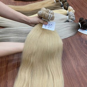 <b>Top</b> Trending Blonde Weft 100% Vietnamese Human Hair Ready To Ship Vibrant Tone <b>Silky</b> Texture Strong - Product Image 1