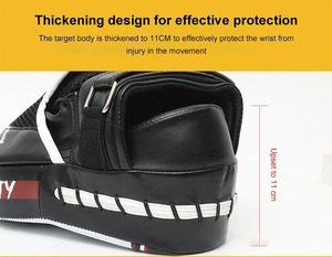 Vente en gros de mitaines d'entraînement de boxe incurvées Coussinets de boxe avec logo personnalisé Coussinets en cuir PU - Product Image 3