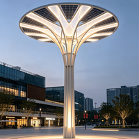 304 Edelstahl Solarbetriebene IP65 Wasserdichte RGB LED-Baumskulptur mit Fernbedienung/Tastensteuerung für Kommerzielle Außenlandschaftsgestaltung