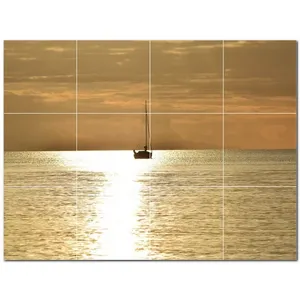 Carreaux de céramique muraux pour bateau PT500223 48 "W X 36" H Ensemble de 12 carreaux 12x12 - Product Image 1