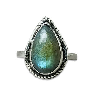 Bague en pierres précieuses Labradorite Blue Shine 925 bijoux en argent Sterling bagues en argent faites à la main en gros bagues fines cadeau pour elle - Product Image 1