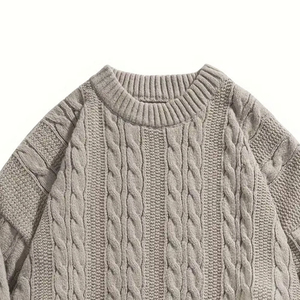 Pull en cachemire pour homme en tricot d'hiver Design élégant à col rond Léger et respirant Couleur unie chaude - Product Image 6