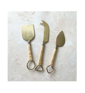 Service à fromage de luxe en acier inoxydable design avec poignée en rotin Ustensile de cuisine pour la maison à prix raisonnable - Product Image 6