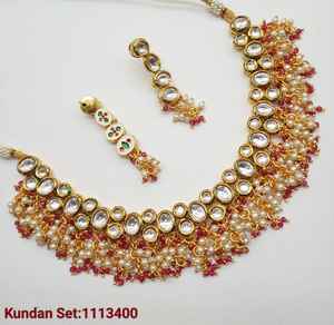 <b>INDIAN</b> TRADITIONAL and FASHIONABLE COPPER <b>JEWELLERY</b> BRIDAL WEDDING <b>JEWELLERY</b> <b>SET</b> for WOMEN EARRINGS and NECKLACE <b>SET</b> - Product Image 3