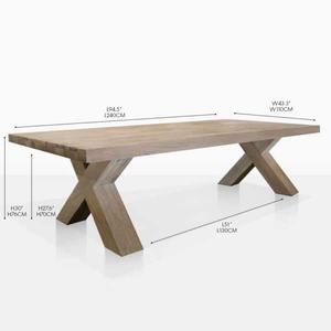 Table de jardin en teck massif de qualité supérieure, couleur teck naturel, pour usage extérieur. - Product Image 6