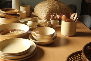 Plato y Tazón de Bambú Natural Ecológico Más Vendido, Color Personalizado, Hecho en Vietnam, Eco2go Vietnam - Product Image 6