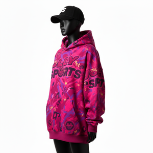 Sweat à capuche oversize pour femme en coton premium et polaire polyester 320 GSM, tissu brossé doux, impression intégrale, logo personnalisé, sweat à capuche basique - Product Image 4