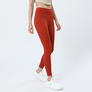 2025 femmes taille haute Fitness Yoga pantalon solide taille élastique Leggings de gymnastique pour la course et l'exercice - Product Image 1