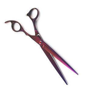 Ciseaux de toilettage de cheveux à lames droites enduits de couleur personnalisée de haute qualité lame tranchante en acier inoxydable pour ciseaux pour animaux de compagnie et barbier - Product Image 4