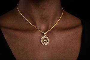 925 Sterling <b>Silver</b> 14k Gold Vermeil Zircon Spiral Pendant Minimalist Circle <b>Necklace</b> Luxury Jewelry Birthday Gift Unisex - Product Image 2