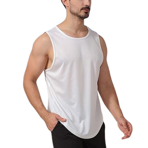 Venta al por mayor de logotipo impreso personalizado Delgado fitness camiseta sin mangas transpirable hombres top - Product Image 1