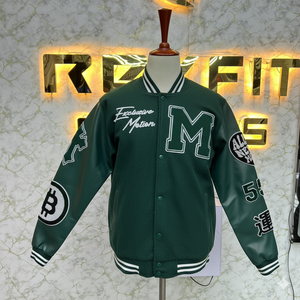 Good Material ODM Services Embroidered Wool and Silk Men's Jacket with <b>Covered</b> <b>Button</b> Closure versity jackets Lettermen jackets - Product Image 1