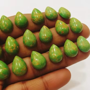 Turquesa Verde Natural en Forma de Pera, Cabujón, Piedras Preciosas Sueltas, Lote de Piedras Preciosas Sueltas para Joyería, Verde Natural - Product Image 2