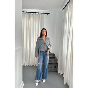 Manteau en cachemire gris à œillets - Gris - Product Image 3