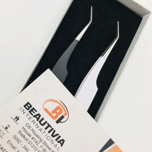 Custom Logo 45 Degree <b>Eyelash</b> Extension Tweezers Professional <b>Applicator</b> Strong Grip Sustainable Steel Pointed Tip Stainless - Product Image 3