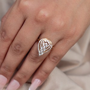 Anillo de compromiso de estilo victoriano de oro sólido de 18 quilates con certificación IGI, joyería de diamantes naturales, anillo de diamantes de 4 EE. UU. - Product Image 2