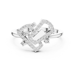 10K 14K Gold Halo Setting Engagement <b>Ring</b> with <b>CZ</b> Stones - Product Image 4