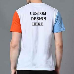 เสื้อยืดโลโก้แบบกำหนดเองสำหรับทุกเพศเสื้อยืดทรงสลิมฟิตแบบมีแขนตัด2สียาวสั้นพิมพ์ลายด้วยตัวเอง - Product Image 2