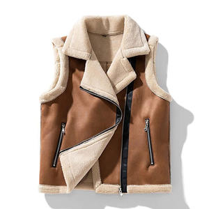 Avi-Ator-Gilet vintage en cuir véritable pour hommes, gilet de pilote et motard, sans manches, en fourrure de mouton - Product Image 6