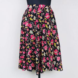 Floral Embroidered Wrap Midi <b>Skirt</b>-Breathable Cotton <b>Plus</b> <b>Size</b> Options Spring Beachwear - Product Image 3
