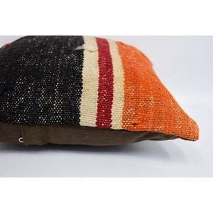 หมอนผ้าขนแกะถักทอลายวินเทจสีส้มขนาด12X12นิ้ว - Product Image 5