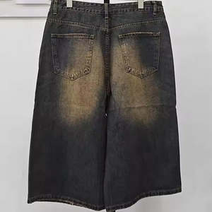 Wholesale Casual Vintage Washed Denim <b>Shorts</b> For <b>Men</b> Custom logo Embroidery Oversized <b>Shorts</b> <b>Baggy</b> Style <b>Men's</b> Denim Jort - Product Image 6