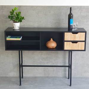 Modern Luxury Minimalist <b>Mirrored</b> Console <b>Table</b> 120x30x85cm Rubber Wood with Iron Legs for Living Room - Product Image 5