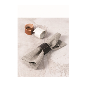 leather Wedding <b>Table</b> Napkin Ring Home Decor Leather Napkin Holder Napkin Band Rings <b>Table</b> Decorative brown color - Product Image 6