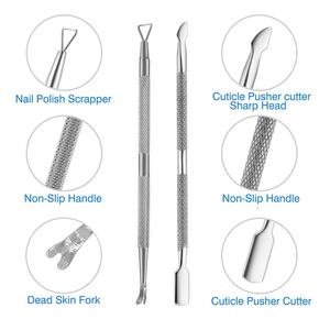 Manicure 5mm Cuticle Nippers and Pushers <b>Set</b> Best Quality Home and Salons Manicure & Pedicure <b>Nail</b> <b>Clippers</b> - Product Image 6