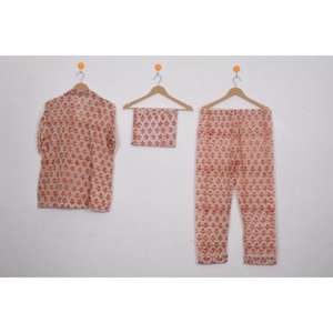 Premium Wholesale Price Women's Cotton Hand Block Pajama Set- Boho Loungewear ,Comfy Nightwear For Women - Product Image 2