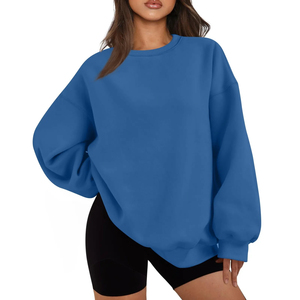 Pull-over décontracté surdimensionné pour femme, col rond, manches longues, logo tissé sur le devant, usage quotidien, printemps été automne hiver 2025 - Product Image 6