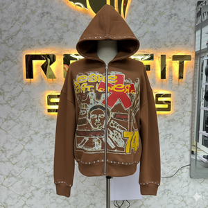 Toutes les couleurs Plus Size New Style Most Demanded Zipper Hoodie Puff Printed Factory Made Cheap Price Hoodies Men Men's Hoodies - Product Image 6