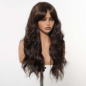 Eireen-DWY Long Brown Curly Glueless Synthetic <b>Wig</b> High Quality Heat Resistant Fiber Small Cap Size Transparent <b>Lace</b> - Product Image 6