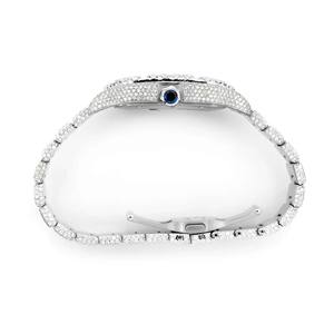 Nuevo Diseño Reloj Hip Hop Unisex de Lujo con Esfera de Cristal Cuadrada de Cuarzo VVS Moissanite Iced Out de 41mm y Correa de Acero Inoxidable de 20mm - Product Image 4